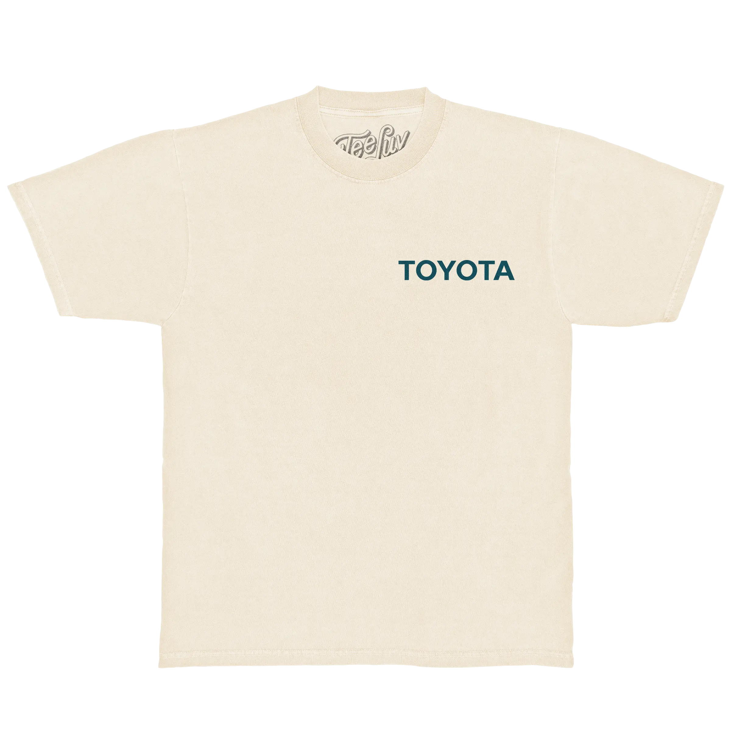 Toyota Mountain Sunset Front and Back Car Logo Heavyweight T-Shirt - Vintage White