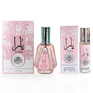 LATTAFA Yara EDP Spray 50 ML (1.7 OZ) & Yara Roll-On Perfume Oil CPO 10 ML (0.34 OZ) Experience the Floral Elegance. Fragrance Blend Aroma Cosmetic Vanilla