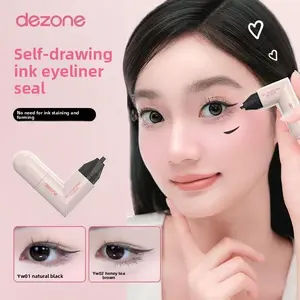 Dezone Eyeliner Seal, Precise Outline Eyeliner Lasting Color Holding Portable All-in-One Liquid Eyeliner Lipliner Makeup Cosmetic Yw01 Natural Black