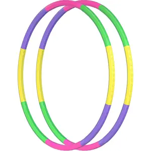 2 Pack Toy Color Hoop for Kids, Size Adjustable &amp; Detachable Length Kids Adjustable Hoop Plastic Toys for Kids Adults Party Games, Gymnastics, Dog Agility Equipment, Christmas Wreath