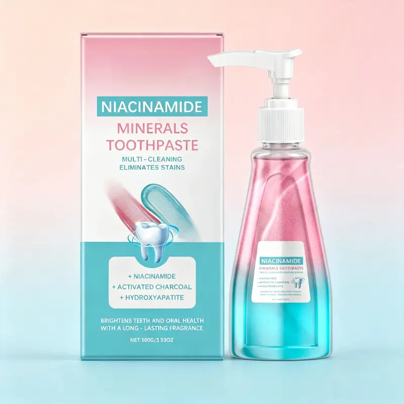 Niacinamide Whitening Toothpaste, Peach Flavor Teeth Whitening Toothpaste for Stain Removal, Gentle Daily Oral Care, Fresh Breath Toothpaste for Adults