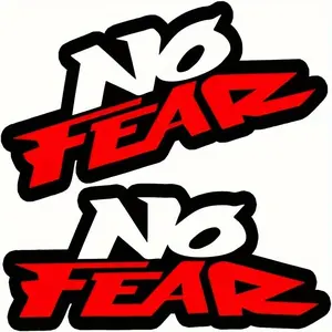 Pack of 2 Fearless Vinyl Stickers - Durable PVC stickers suitable for cars, motorcycles, laptops, water bottles and helmets