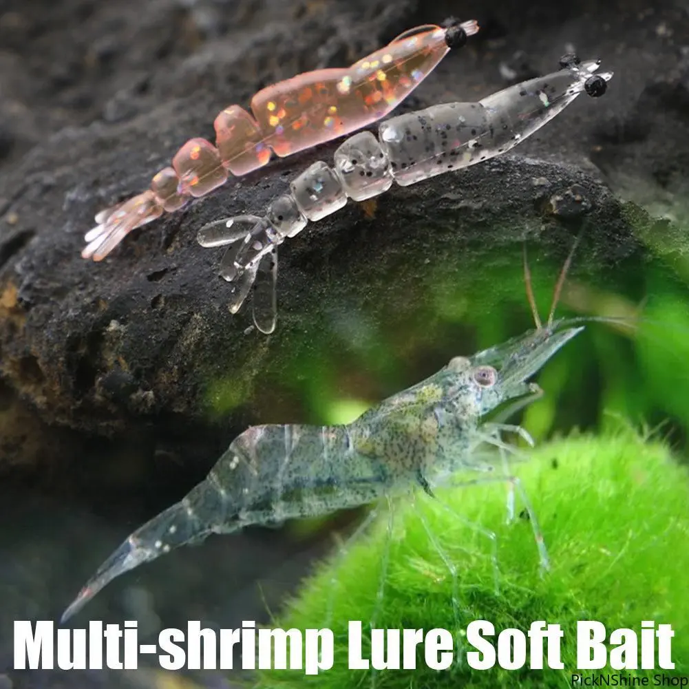 10-Pack Luminescent Soft Shrimp Fishing Lures Kit - 1.3g, 58mm Silicone Glitter Baits with 3D Stereoscopic Eyes, Premium Craftsmanship, Realistic Swimming Motion, Increased Visibility for Freshwater, Night Fishing