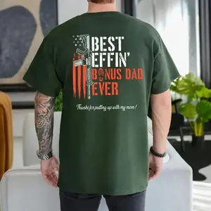 Effin’ Bonus Dad Ever Vintage T-Shirt, funny stepdad tee, perfect Father’s Day gift, appreciation shirt for bonus dads, classic unisex menswear top style