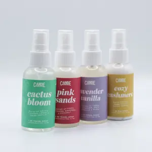 4-Pack Mini Travel Room Spray Set - Portable Flower, Fruit, Cookie, Peach Aroma Fresheners, Linen & Room Mist for Home, Car & On-the-Go