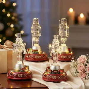 Nutcracker Figure and Rolling Train Collectible —  Figurine with Cool RGB Music and LED Light, Suitable for Placing at Home to Bring Hood Luck Battery Operated (Not Included), Height  (Exquisite gift packaging) Decorating Anniversary valentine's day decor