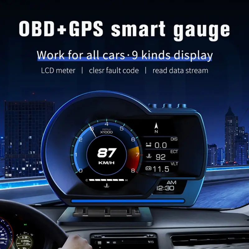 corvette cup holder 1pc Hikity 3" OBD2+GPS for Smart Speedometer, USB Powered Digital Car Head Up Display with Fuel Consumption, Voltage, and Fault Code, Universal Fit, No Battery Required