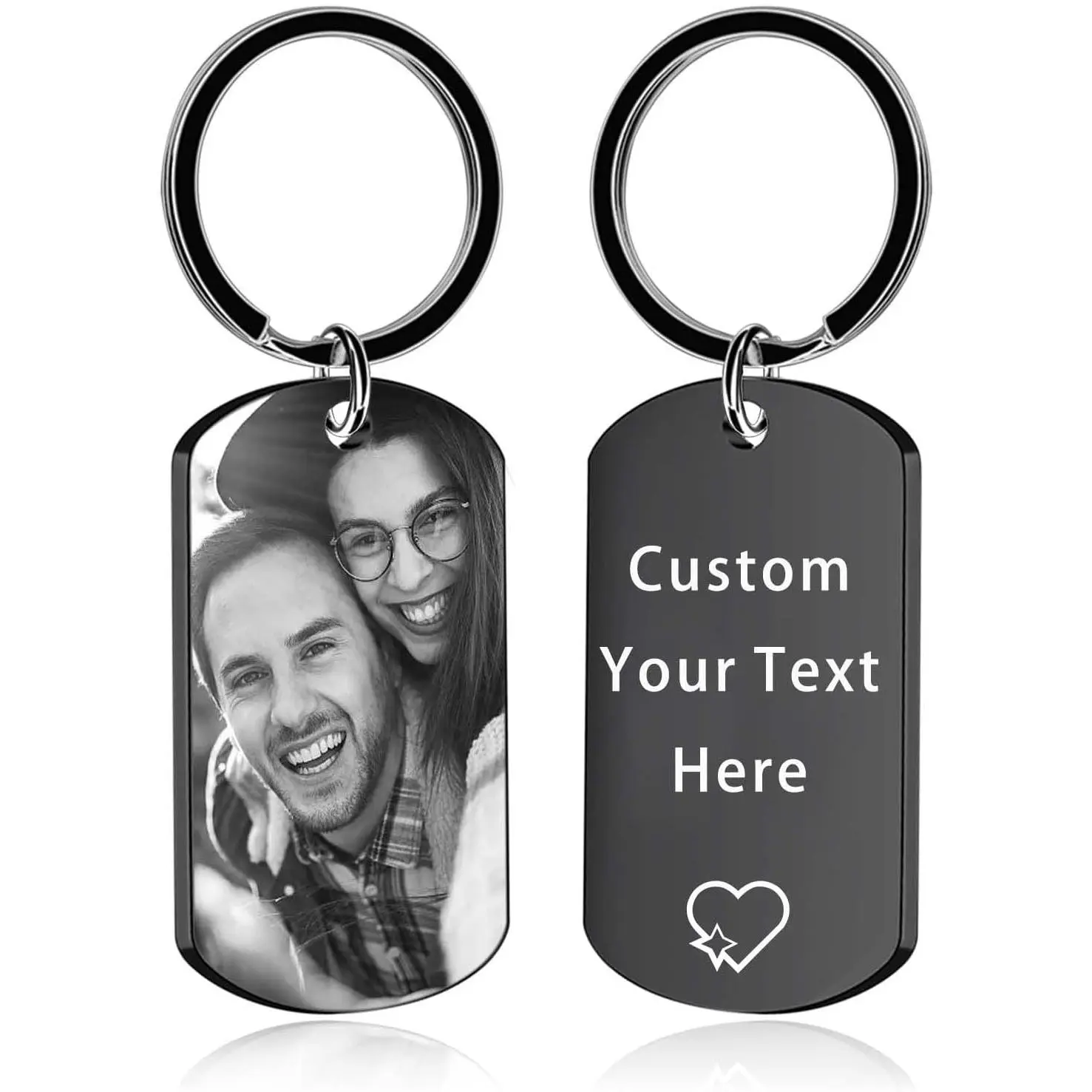 Custom Personalized Keychain with Photo-Text Logo - DIY Beading Jewelry Gift for Men (Ideal for Boyfriend, Dad), Personalization