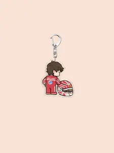 Racing Acrylic Keychain, F1 Racing Sports Key Ring, Cartoon Character Pendant, Helmet Dog Backpack Keychain, Car Enthusiast Gift