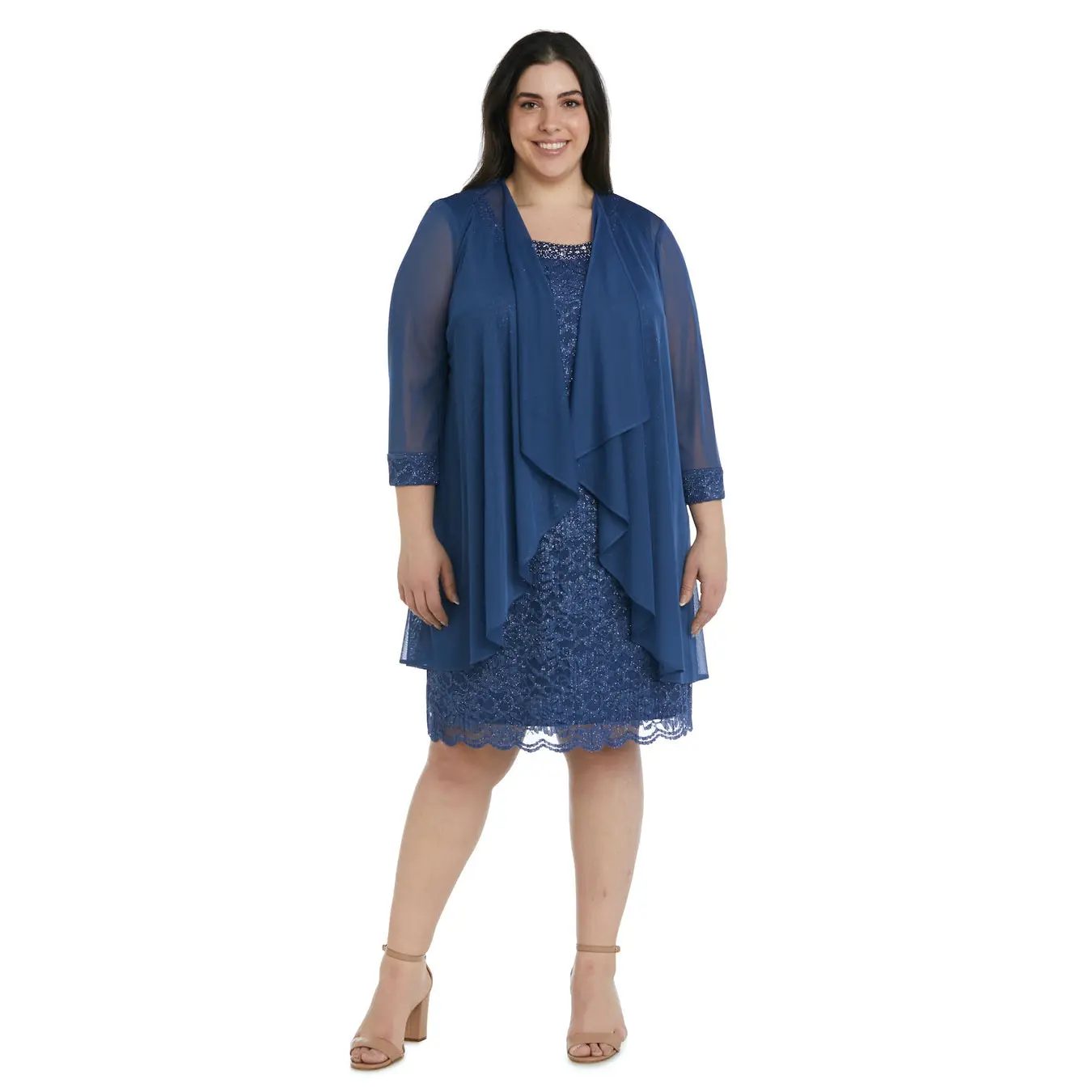 R&M Richards 9090BW Plus Size Short Jacket Dress
