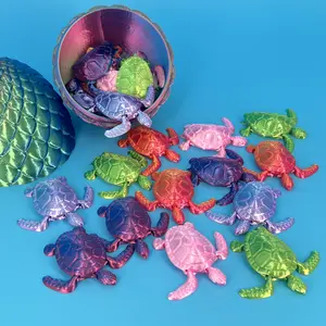 20 Pcs 3D Printed Sea Turtle Decor, Cute Collectible Figurines, Adorable Ocean Animal Statues for Halloween, Christmas, Easter, Desktop Display