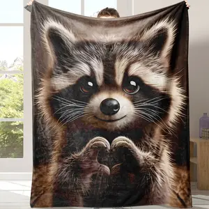 Soft Flannel Blanket with Cute Bear Pattern, Perfect for Office Naps, School, Home Picnics, Travel Gifts, Cozy and Comfortable, Soft Comfy Blanket
