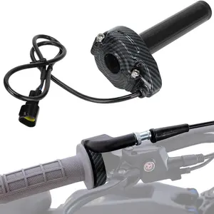 Electric Dirt Bike Throttle for Surron Twist Handle Throttle Cable for Sur Ron Light Bee X LBX E-Ride Pro SS S Carbon Fiber Pattern Handlebar Grip
