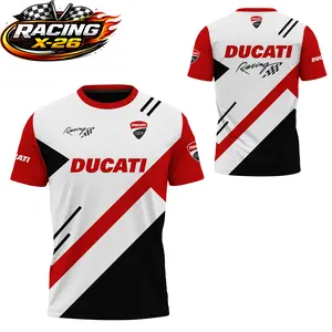 Ducati Racing Motorcycle High Quality Soft Breathable Lightweight Fabric Premium Comfort Tee Polyester, Ducati Fan Graphic Tee, Motocross Racing Streetwear Graphic Shirt, Gift for Dirt Bike Fans