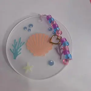 Seashell Bookmark P with Colorful Beads and Coral Design for Book Lovers