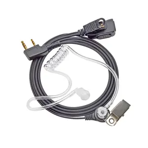 YNIBST 2-Pin K Plug Walkie Talkie  Headset Clear Air Acoustic Tube with Noise Cancelling Mic PTT for Baofeng UV-5R BF-888S Kenwood TK-2100 Retevis TYT Wouxun Radios Compatible with Police Security and Law Enforcement Use