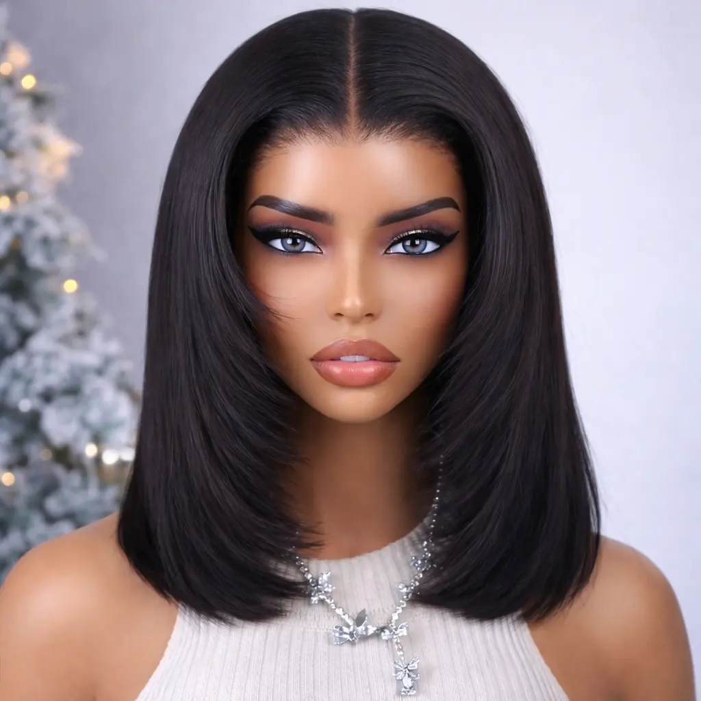 Mama Straight Hair Fully Hand Woven Lace Headgear Perruque African and Indian 100% 10A Humain Hair 1.8 Density Natural Look Wig