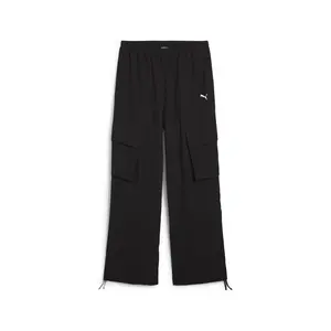 PUMA Womens Wardrobe Essentials Relaxed Woven Cargo Pants Casual - Black