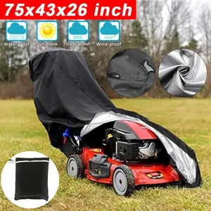 SJPACK 193*112*64cm/75*44*25inch 210D Oxford Fabric Fit Mowing Machine width 18-23" Waterproof Lawn Mower Cover Heavy Duty UV Protector for Push Mower Universal Fit