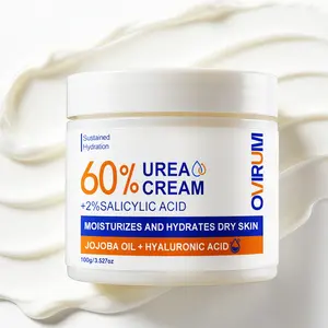 60% Urea Cream, 2% Salicylic Acid, Urea Moisturizing Cream, Urea Lotion Moisturizer For Dry Feet And Hands, Rich In Jojoba Oil, Hyaluronic Acid, Hydrating And Soften Callus, Non-Greasy, Exfoliates Scales & Dead Skin, Ideal For Dry Knees, Elbows-100G
