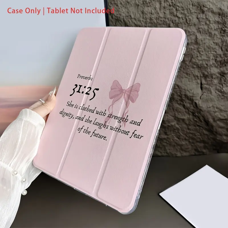 Inspirational quotes, foldable, non-slip TPU case with adjustable stand and pen slot, suitable for iPad mini, iPad Air, iPad Pro/iPad 10th and 11th generation iPad cases