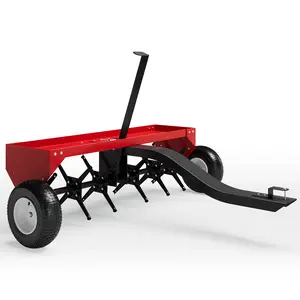 Heavy duty steel trailer lawn plug aerator -40 inch global suspension - ideal choice for garden, lawn, and farm equipment accessories
