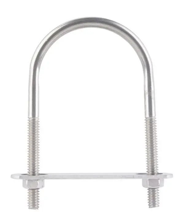 212 MAIN Stainless Steel U-Bolts - Zinc Coated, Corrosion Resistant, 0.25x2x3.5 in, Pack of 5 for Sailing Water Sports, Threaded Ends, Anti-Corrosive, Inches