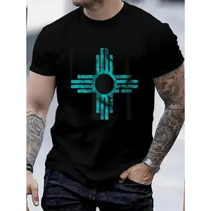 Cotton New Mexico T-Shirt Zia Symbol Distressed T-Shirt Women's Men's Graphic Tee Crew Neck summer vacation Tops