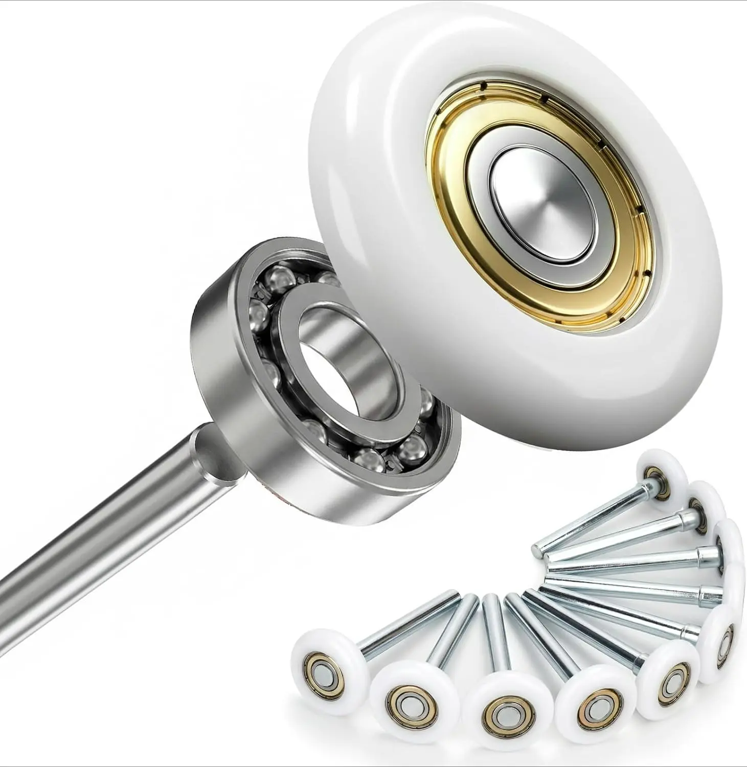 GJANSH 2" Nylon Sealed Garage Door Rollers 6200ZZ High Performance Ball Bearing (6/12 Pack 4" Stem)garage Door Rollers