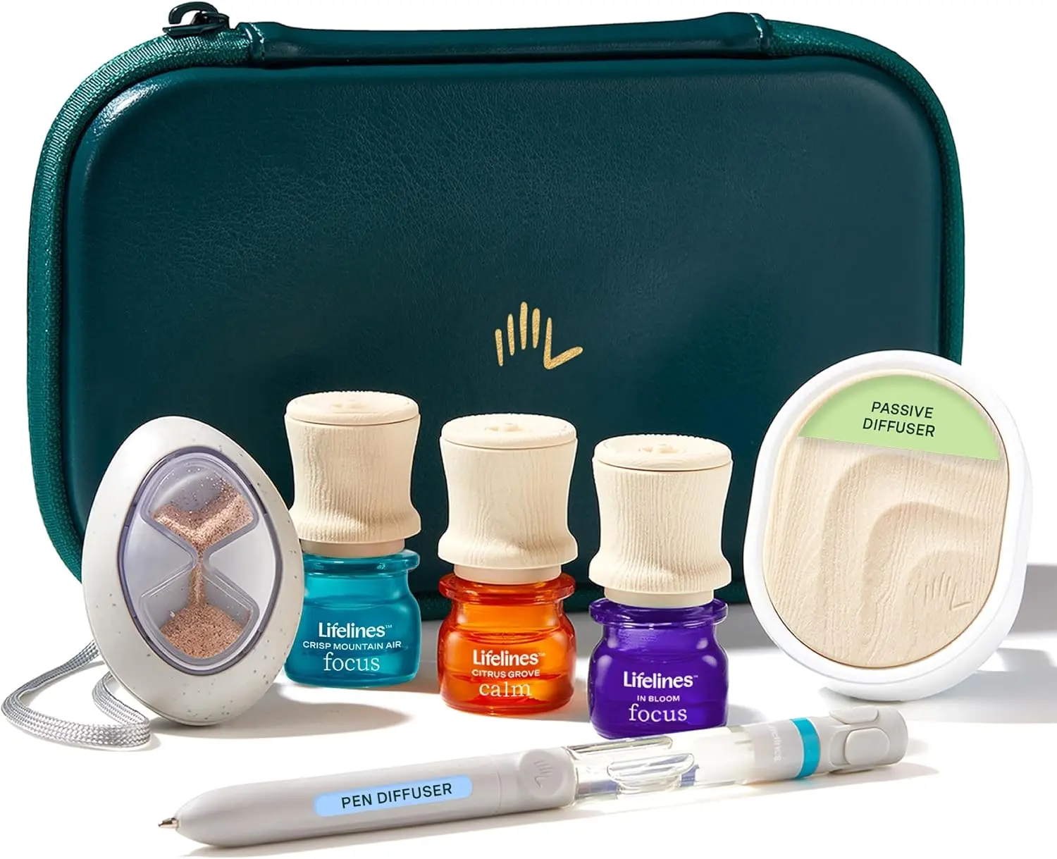 Lifelines Sensory Immersion Set - Aromatherapy Diffuser & Fidget Grounding Stone Set with Essential Oil Blends, Travel Case or Gift Box Options - Sensory Relaxation Gifts for Women & Men