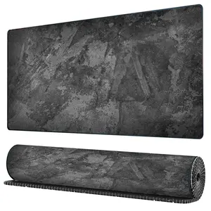 Large game mouse pad, pure gray pattern, 2-5mm keyboard desk pad, anti-slip washable rubber base, suitable for computers and office decoration - super long computer accessories, preferred gift for gamers