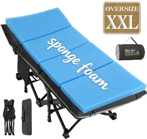 DoCred Oversized XXL Folding Camping Cot with Comfortable Mattress Cots for Sleeping with Pad Heavy Duty Camping Bed Sleeping Cot Include Carry Bag Camping Cots for Adults Home Office Nap Vocation Outdoor