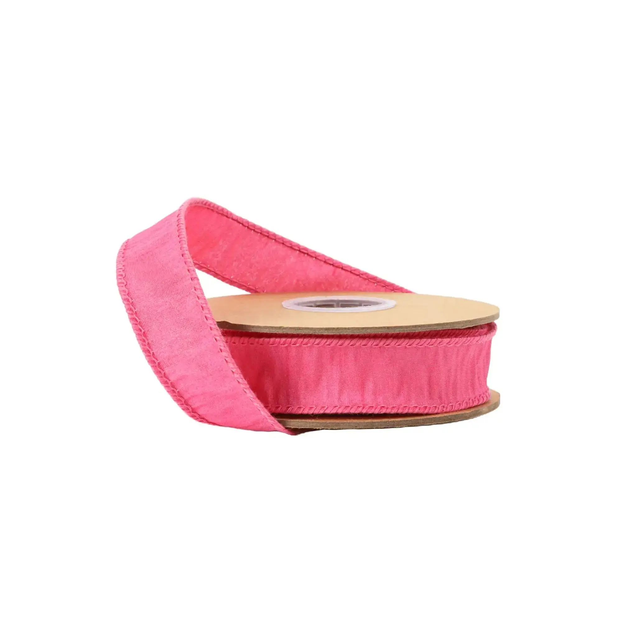 1" Wired Dupioni Ribbon | 10 Yards | Hot Pink