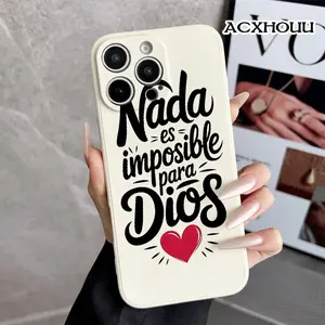 Compatible with iPhone 16 E Pro Max 15 Plus 14 13 12 11 XS XR Spanish God Quote Soft TPU Shockproof Anti-Scratch Rugged Cover