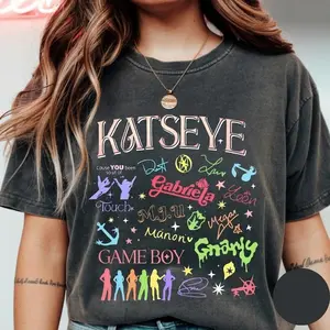 Women's Katseye Kpop Graphics Vintage The Beautiful Chaos Tour T-shirt