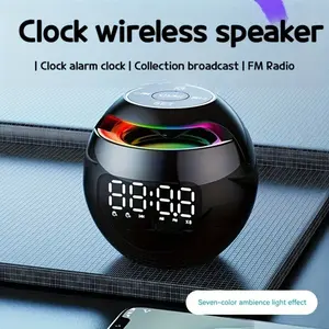 Colorful Clock Wireless Speaker, Cool Colorful Lights, High-quality Internal Magnetic Speaker, Powerful Bass Portable Wireless Speaker, Long-lasting 18 Hours Of Listening Time, V5.0 Wireless Speaker