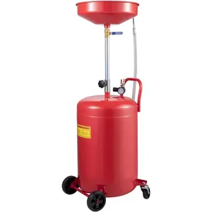 【fathersdaygift】VEVOR Waste Oil Drain Tank 20 Gallon Portable Oil Drain Air Operated Drainer Oil Change, Oil Drain Container, Fluid Fuel Transfer Drainage Adjustable Funnel Height, with Pressure Regulating Valve