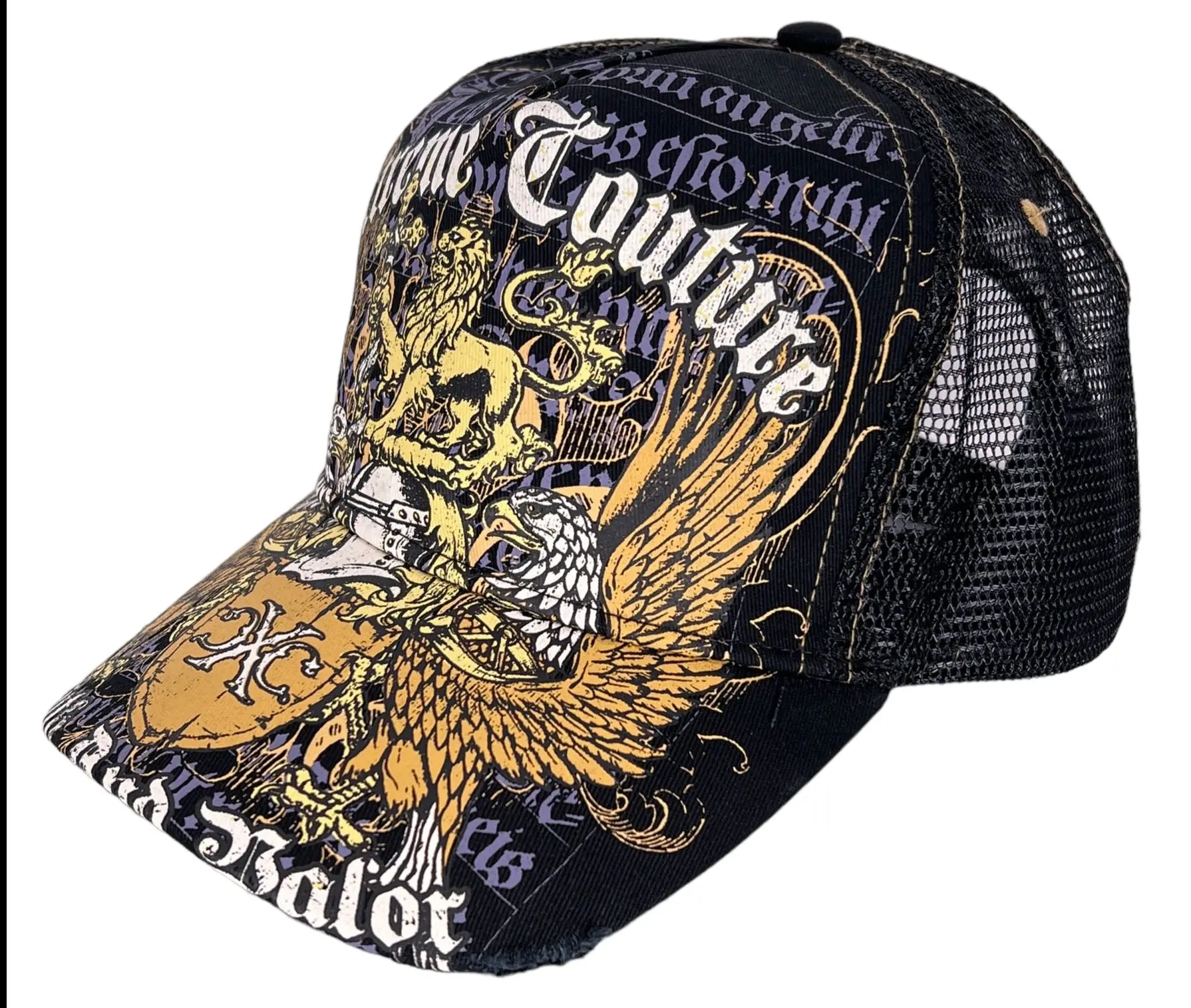 Xtreme Couture Men's Truth Style Trucker Hat - Casual 6 Panel Mid-Profile, Classic Black Flat Bill, Airy Mesh Back, Adjustable Snapback, Baseball Cap Adjustable