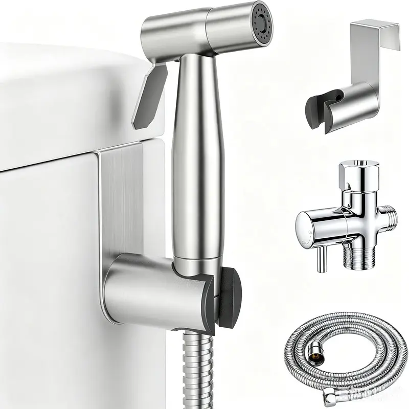 （personal hygiene）Handheld Bidet Sprayer for Toilet-Adjustable Water Pressure Jet Spray with Bidet Hose for Feminine Wash, Stainless Steel Muslim Shower Toilet Bidet Cloth Diaper Sprayer Set, Used for RV Toilets handheld