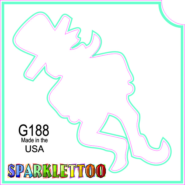 212 MAIN Ruby Red Glitter Tattoo Stencils (G188-2) - 100-Pack, 1.5x2.3x2.3 in, 2-Ply Leprechaun Design, Elegant Glitter Shine, American Made, FDA Safe, Men's Costume Accessories