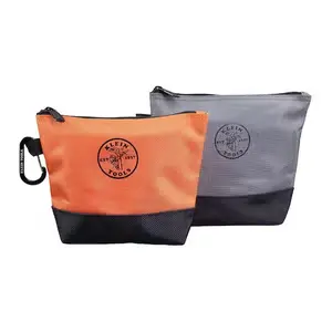 Stand-Up Zipper Tool Bag 2-Pack 9 in - Orange & Gray Durable Storage Solution
