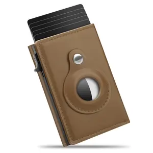 Men's Pop Up Wallet for AirTag,RFID Blocking, Smart, Slim, Minimalist, Black6-9 Card Capacity | Cash Slot (Airtag not Included)
