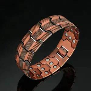 Instant Joint Relief 99.9% Pure Copper Magnetic Bracelet for Men 3X Ultra-Strength Therapy Band Adjustable Fit Hypoallergenic Gift with Sizing Tool