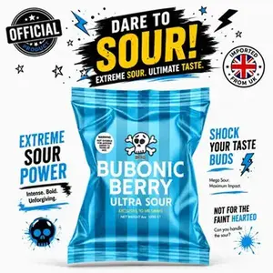 MR SIMMS BUBONIC BERRY ULTRA SOUR, 3.5 oz Bag - Not suitable for children under 12 years of age