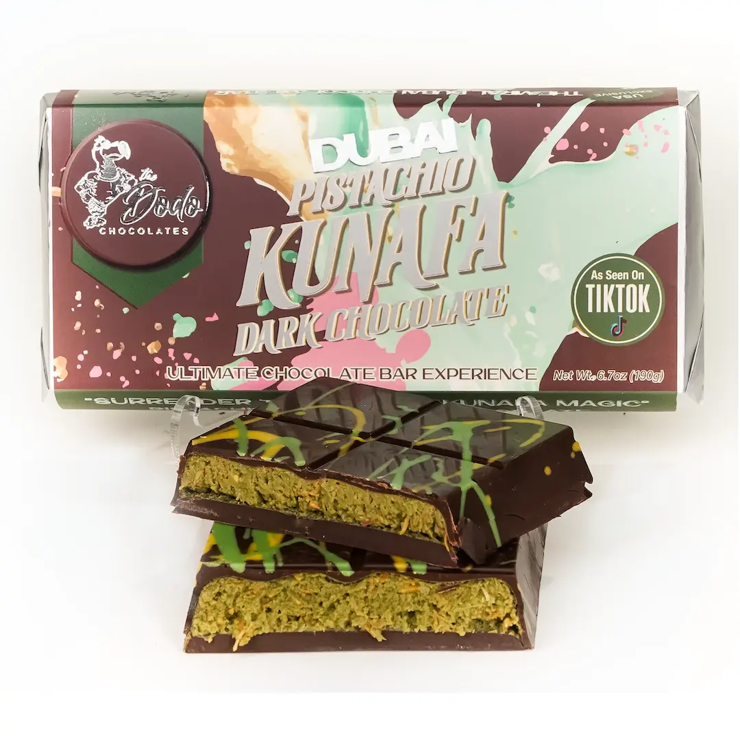 Viral Dubai Style Dark Chocolate Pistachio Kunafa Ultimate Chocolate Bar Experience