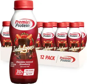 Premier Protein Shake INDULGENCE, Chocolate Covered Strawberry, 30g Protein, 170 Calories, 3g Sugar, 11.5 fl oz, 12 Pack (Packaging May Vary)