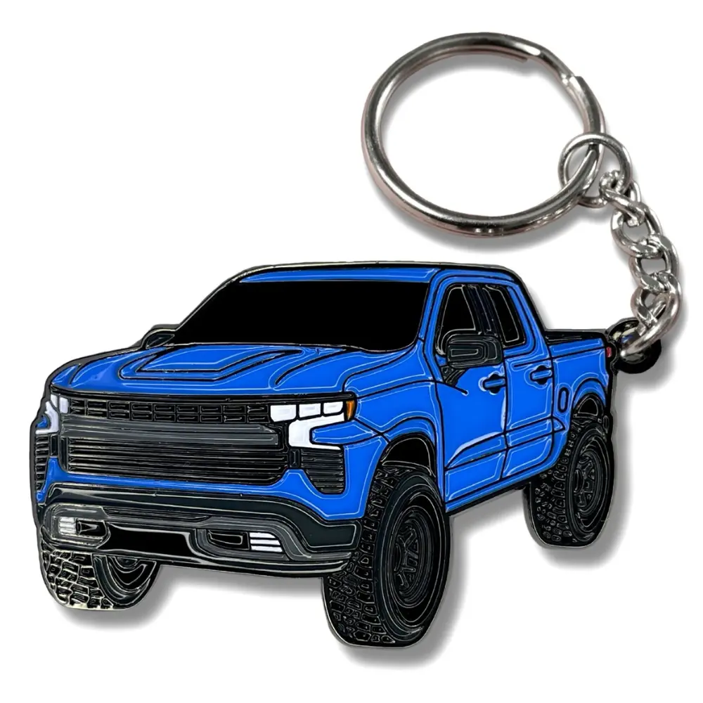 Chevy Silverado 1500 Metal Keychain Accessories, Premium Truck Key Fob for Silverado Owners, For Pickup Truck Enthusiasts & Chevy Fans, Rugged Automotive Gift for Daily Carry