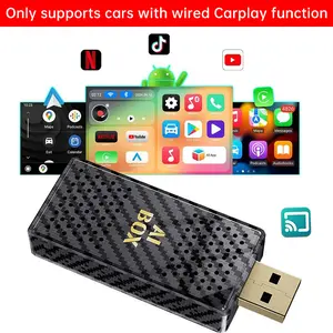 【FIFA World Cup 2026】Yurnlv Mini Al Box -Streaming Netflix/Youtube/Tiktok/Google Play/Screen Mirror to your car! 4 in 1 Wireless CarPlay and Android Auto Adapter suitable for Factory wired CarPlay Cars