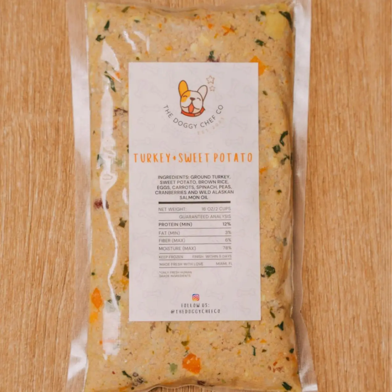 Turkey And Sweet Potato, Fresh human grade dog food By The Doggy Chef Co.
