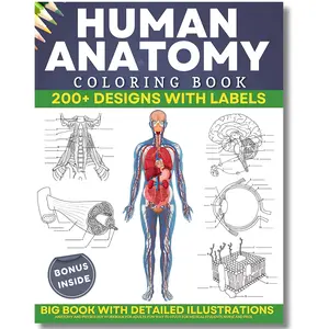 Human Anatomy Coloring Book - 200+ Detailed Illustrations, Easy-to-Read Anatomy & Physiology Workbook with Body Labels for Medical Students, Aiding Learning & Studying of the Digestive System